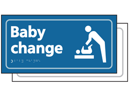 Baby changing room sign.