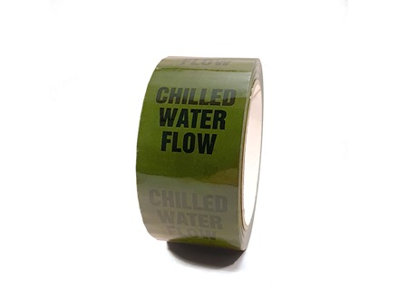 Chilled water flow pipeline identification tape.