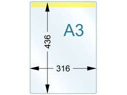 Document pocket, A3 vertical, with magnetic fixing