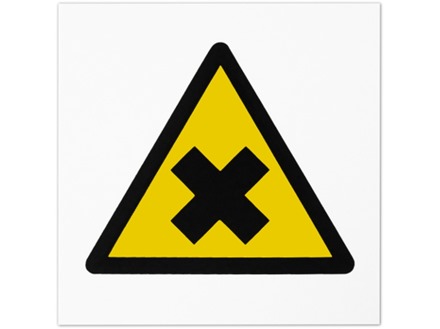 Caution harmful symbol safety sign.