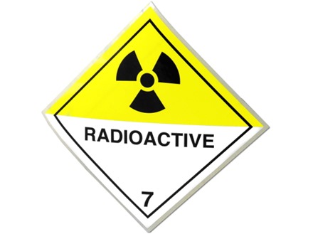 Radioactive 7 hazard warning diamond sign