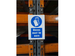 Gloves must be worn symbol and text safety sign.
