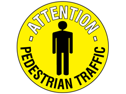 Attention pedestrian traffic floor marker