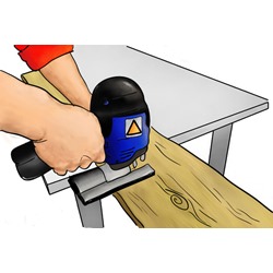 Image of hand vibration labels in use