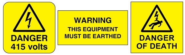 Electrical hazard labels