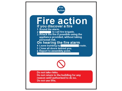 Fire Action sign