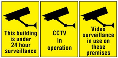 Assorted CCTV signs