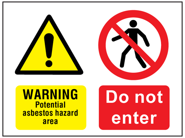 Asbestos warning sign