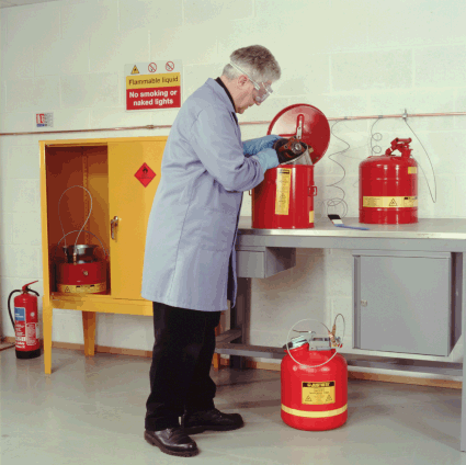 Chemical warning signs in lab