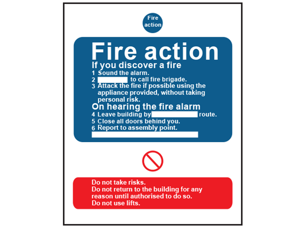 fire action sign