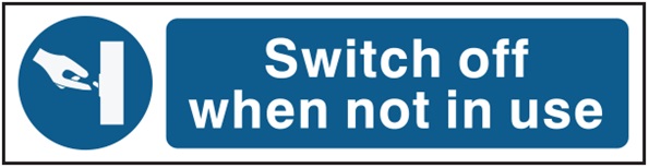 Switch off lights sign