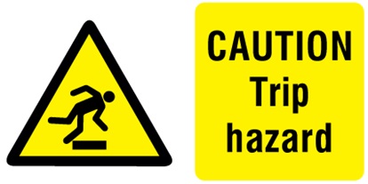Trip hazard sign