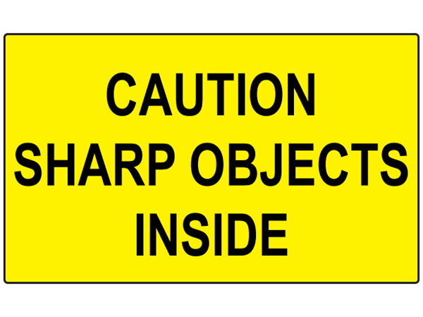 Label Source | News | Sharps Hazard & Sharp Object Signs ...