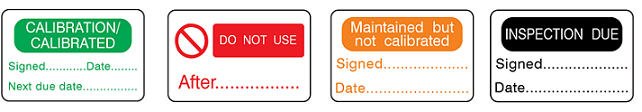 printable calibration labels