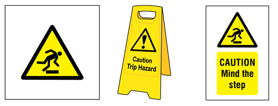 Trip Hazard Health and Safety Signs