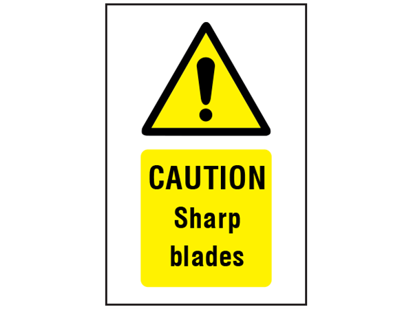 Sharp Blades Caution Sign