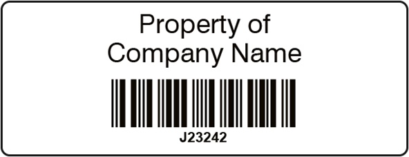 Serial Number Label with Barcode